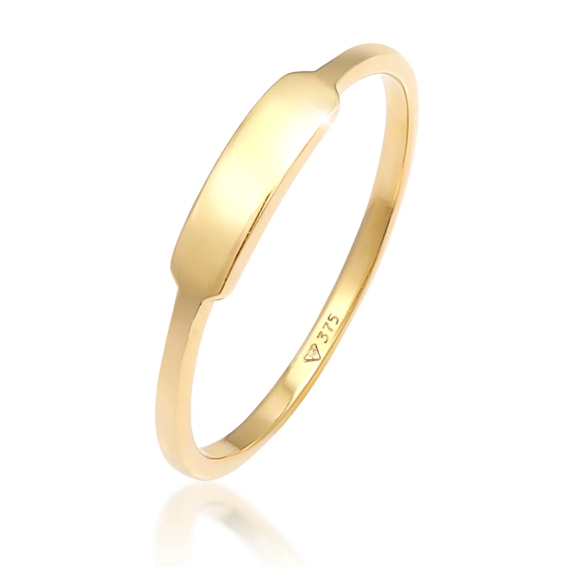 Elli Siegelring Ring Rechteck Geo Siegelring Design 375 Gelbgold gold