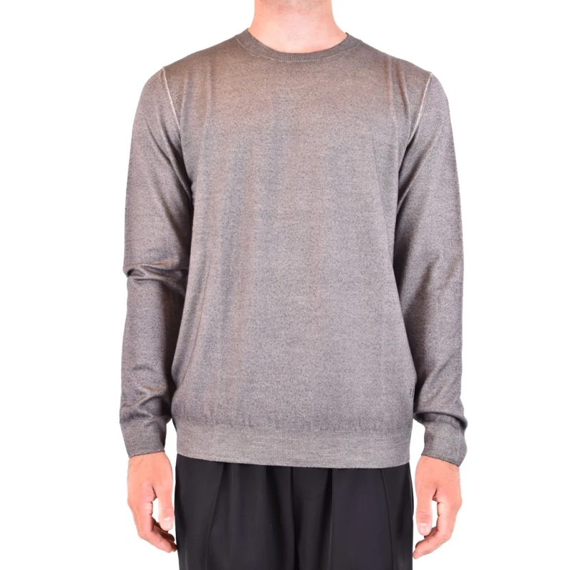 Dondup Pull Multicolor Wool Sweater With Classic Crew Neckline Grey