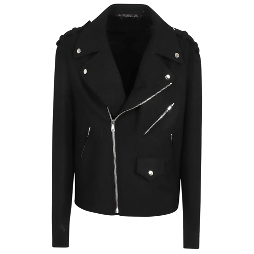 Balmain Übergangsmäntel Felted Wool Peacoat Black