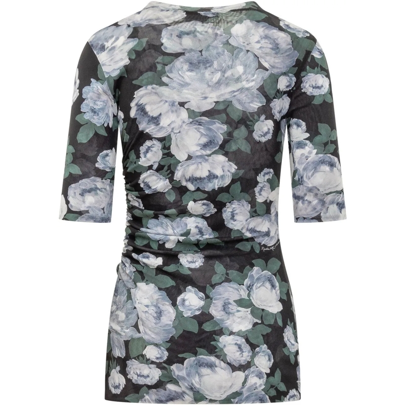 Stella McCartney T-shirt Top in Mesh a Fiori a Maniche Corte mehrfarbig(Image 2)