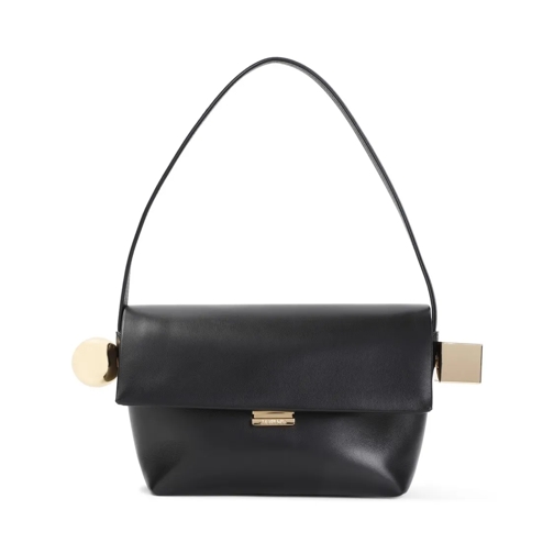 Jacquemus Schultertasche Black Lamb Leather Le Rond Carre Handbag Black