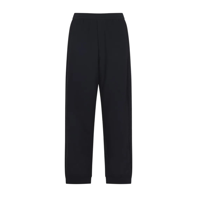 Giorgio Armani Pantalon de costume Straight-Leg Trousers With Elastic Waistband And T Black