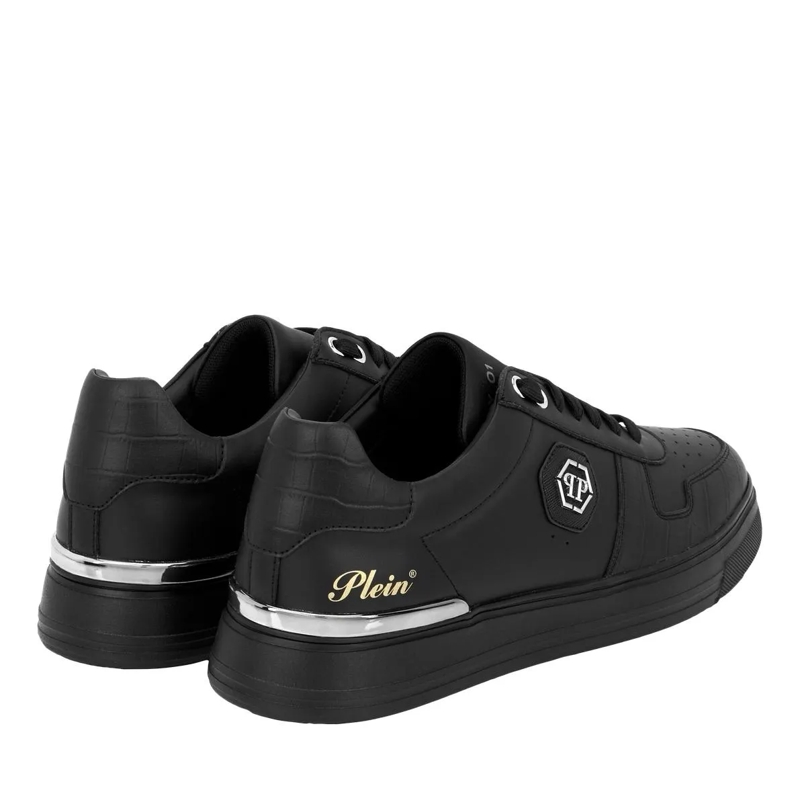 Philipp Plein Low-Top-Sneaker Lo-Top Turnschuhe Cocco Crocco Geprägt schwarz(Image 3)