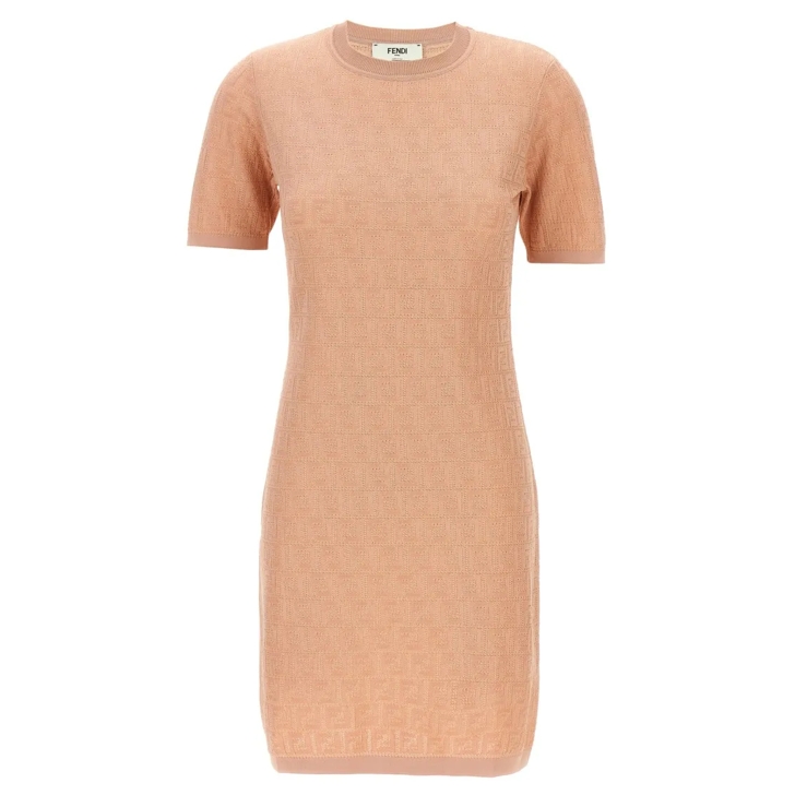 スカート FENDI FF cotton dress Pink Fendi Ff Cotton Dress Pink | Minikleid