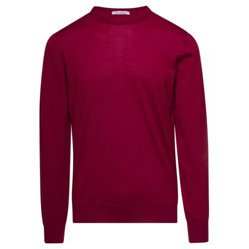Gaudenzi Red Crewneck Sweater With Long Sleeves In Cashmere Red 