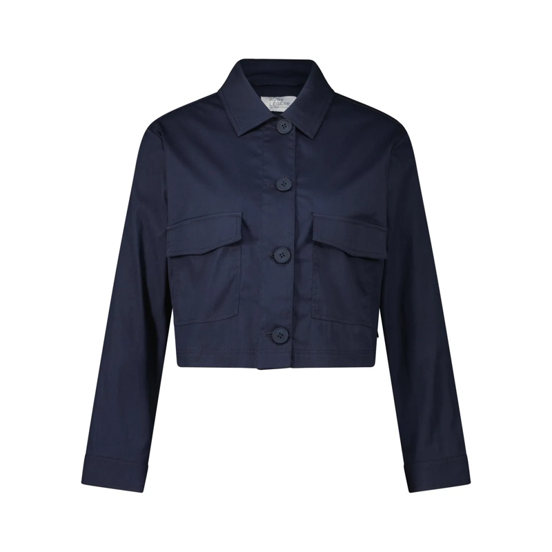Vera Mont Overgangsjas Cropped Kastenjacke mit Pattentaschen Dunkelblau