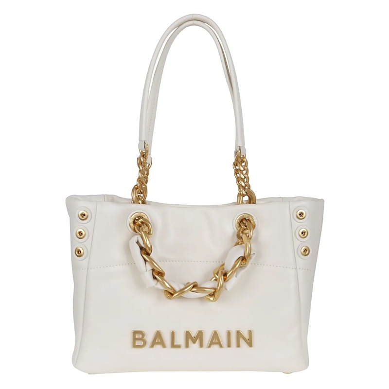 Balmain Fourre-tout 1945 Soft Cabas Small-Crinkled Leather White