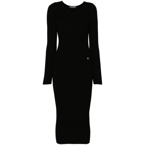 Dolce&Gabbana Midi-Kleider Midi Dress With Logo Black