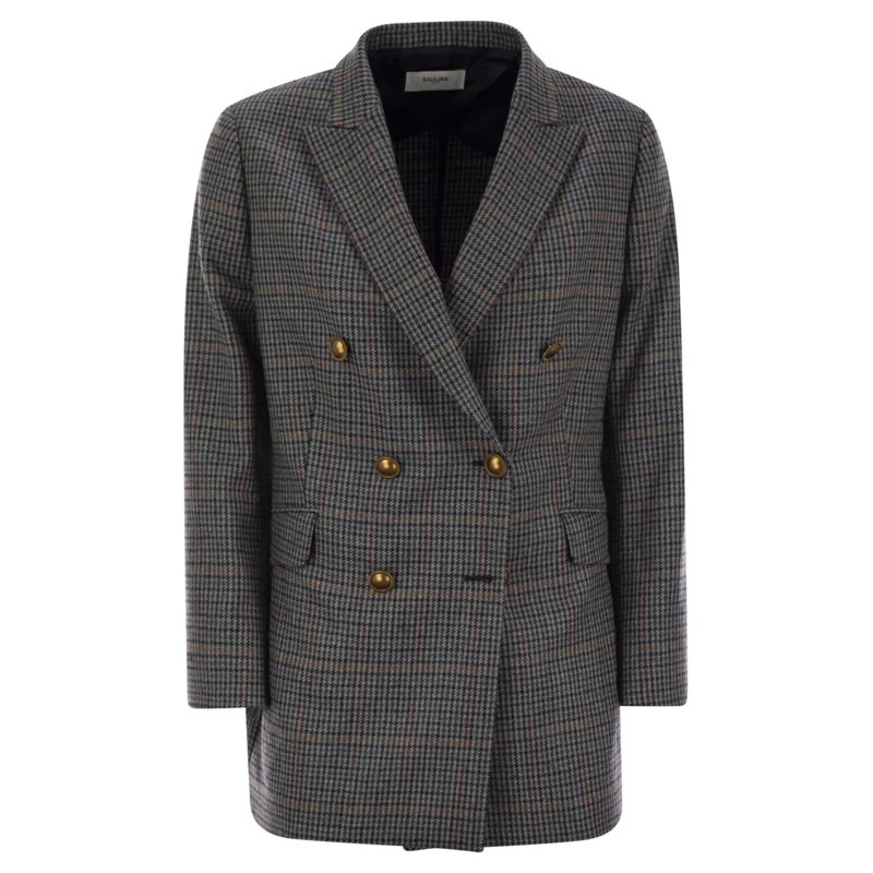 Saulina Blazer - Double-Breasted Blazer Grey