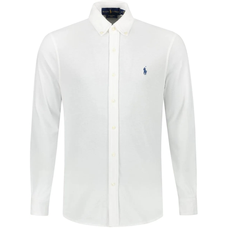Polo Ralph Lauren Legeres Oberteil Tailored Long Sleeve Knit Shirt White