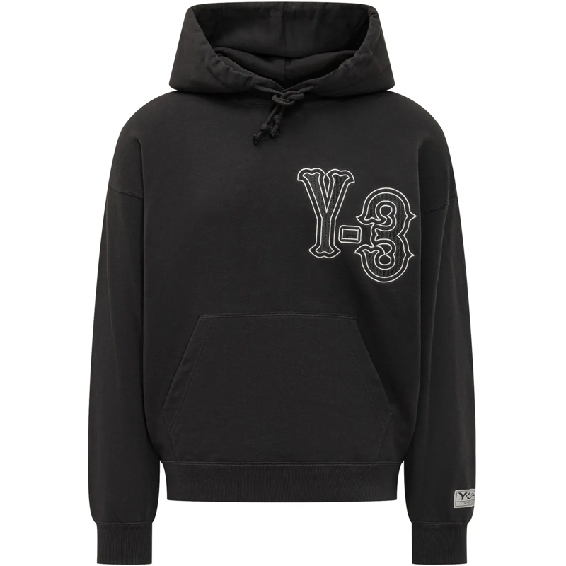 Y-3  Felpa El5 con Cappuccio e Grafica schwarz