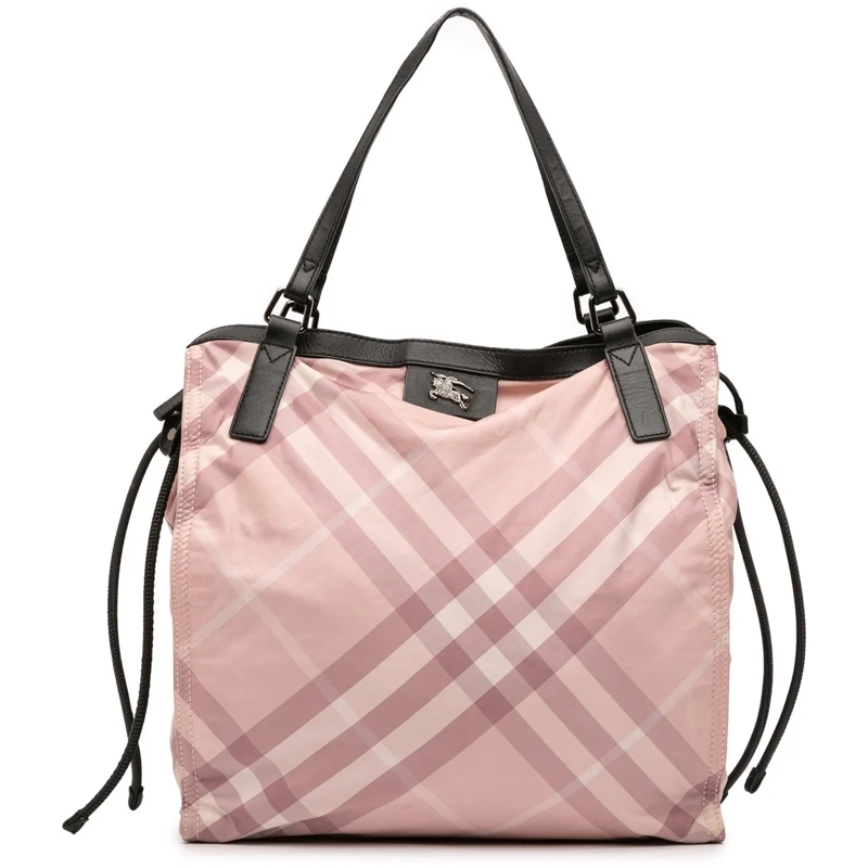 Burberry Shopper Supernova Check Nylon Buckleigh Tote rose