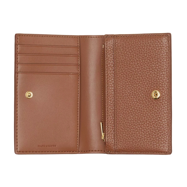 Marc Jacobs Leather Small Bifold Wallet Argan Oil Bi Fold Wallet