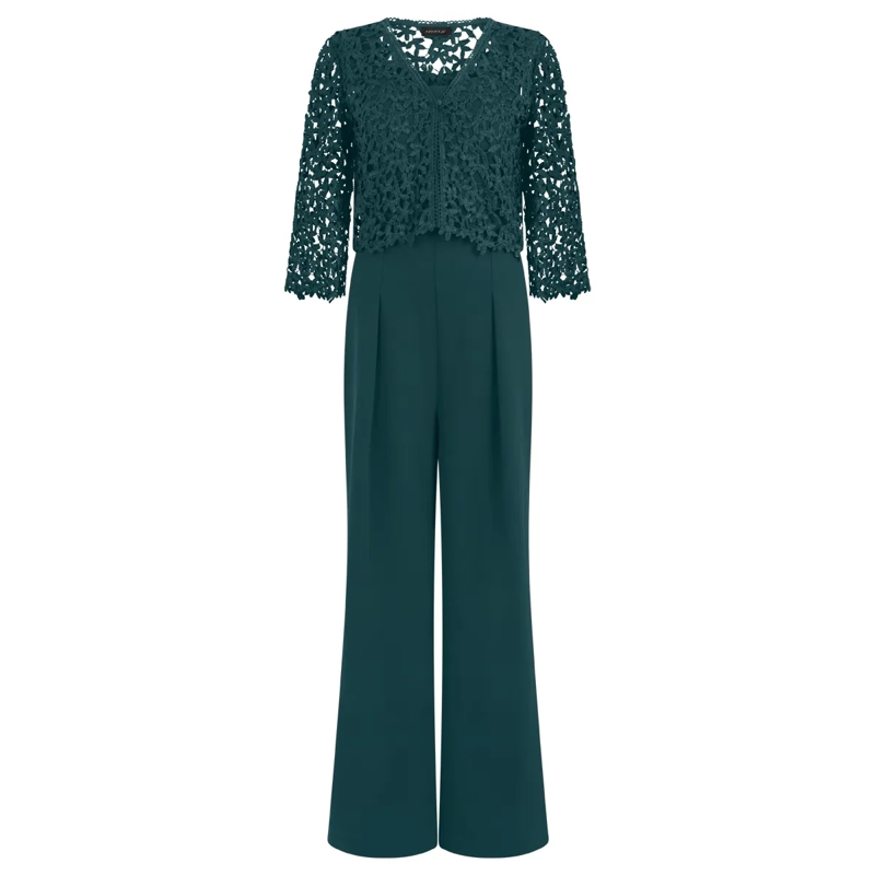 Apart Jumpsuit Overall mit Spitzenjäckchen grün