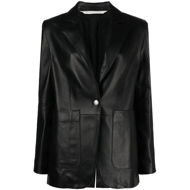 Palm Angels Übergangsjacke Leather Track Blazer schwarz