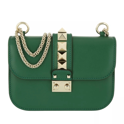 Valentino Garavani Rockstud Lock Shoulder Bag Small Smeraldo Crossbody Bag