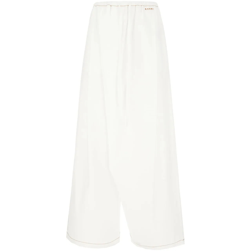 Marni Pantalon Marni White poplin wide-leg weiß