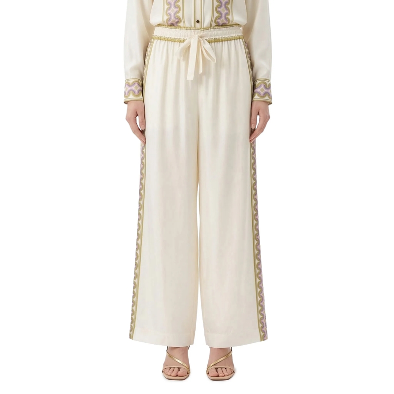Zimmermann Casual broeken Weite Hose Luna aus Seide beige(Image 2)