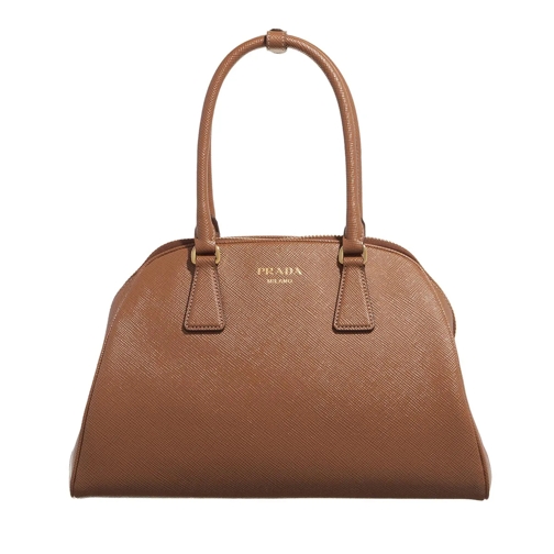 Prada Bowling Bag Saffiano Leather Medium Handbag Caramel