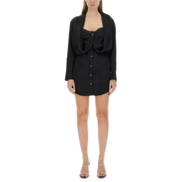 ワンピース T by Alexander Wang LAYERED CHEMISIER DRESS T by Alexander Wang Layered Chemisier Dress Black | Mini-Kleider