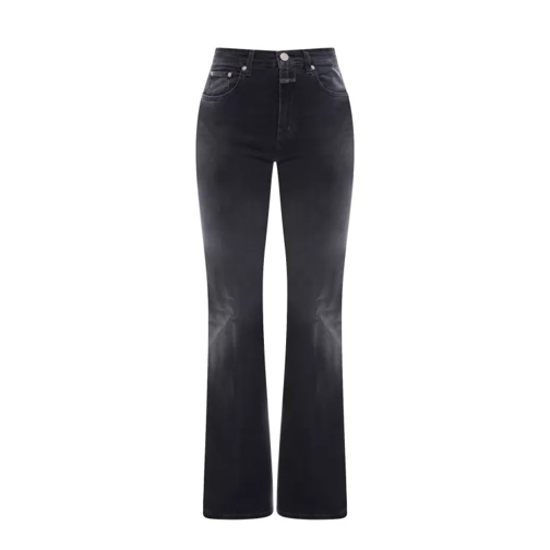 Closed Stretch Cotton Trouser With Back Logo Patch Black Jeans