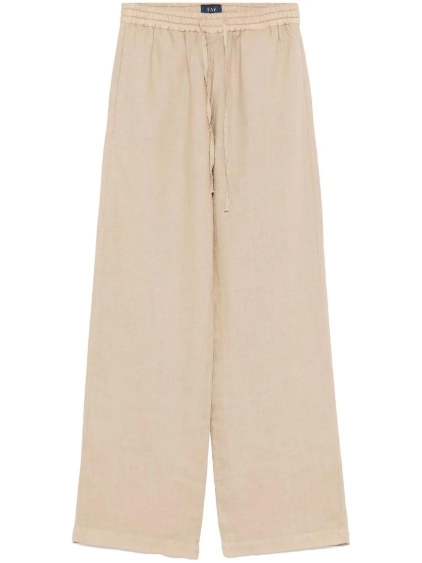 Thumbnail - Fay - Light Beige Jeans With Elasticated Drawstring Wais - Größe 28 - beige