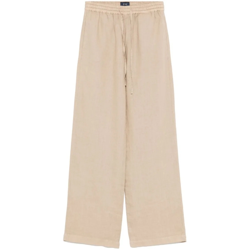 Fay Jeans Light Beige Jeans With Elasticated Drawstring Wais Neutrals