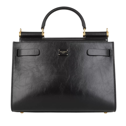 Dolce&Gabbana Sicily 62 Tote Leather Black Draagtas