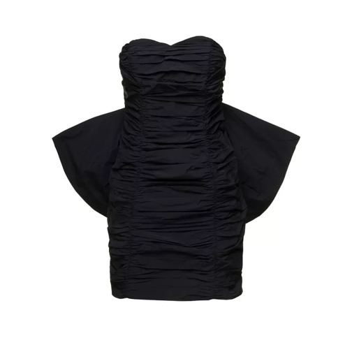 Rotate Mini Black Pleated Dress With Oversized Box On The Black 