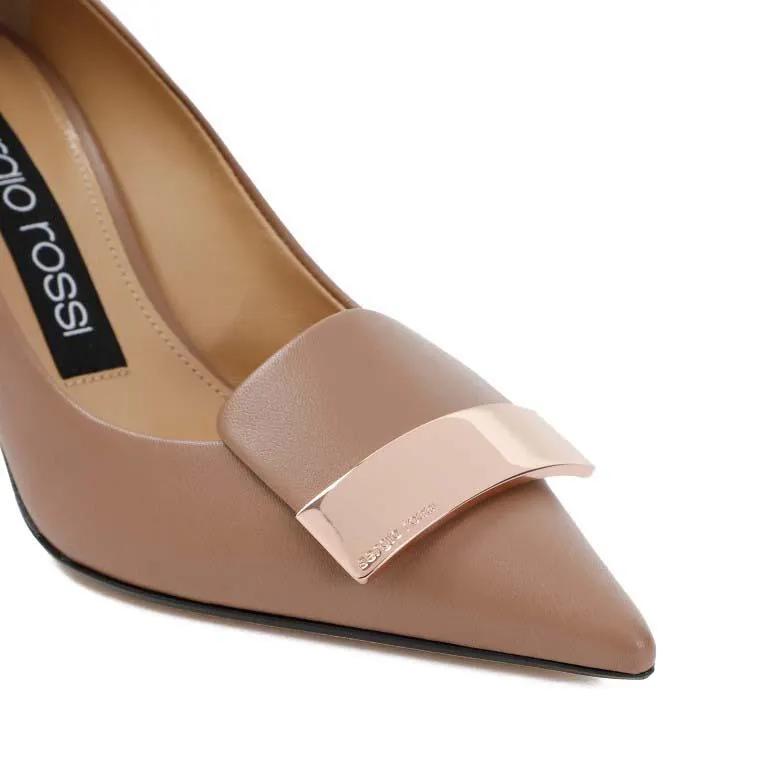 sergio rossi Sr1 Bright Skin Leather Pumps Brown | Pump