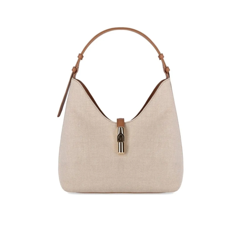 Furla Hobo Bag Furla Goccia M Hobo Naturale+Brandy