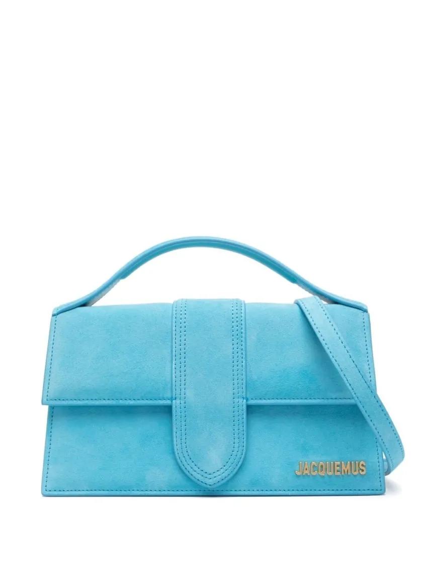 Jacquemus Shopper - Light Blue Suede Bambino Bag - Gr. unisize - in Blau - für Damen