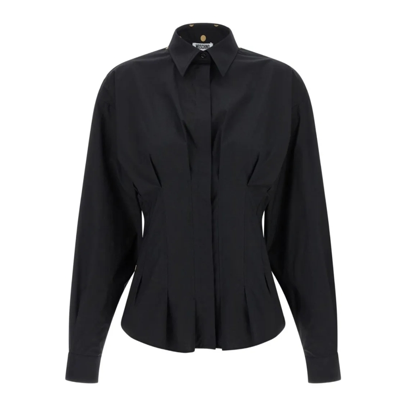 Moschino Hemd Long-Sleeved Top With Collared Neckline Black
