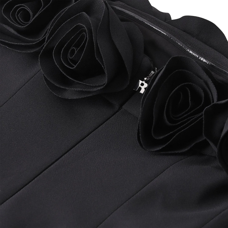 Rotate Maxikleid Midi Kleid aus Krepp schwarz(Image 5)