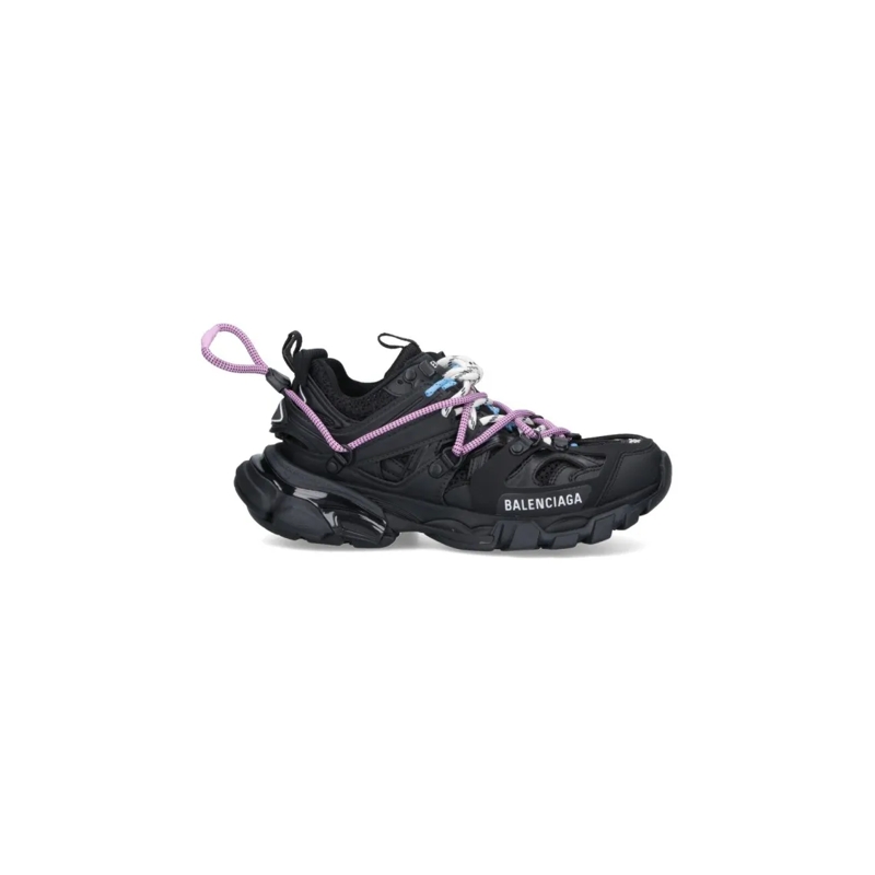 Balenciaga Lage-top sneaker Chunky Black Sneakers With Multicolor Laces Blue