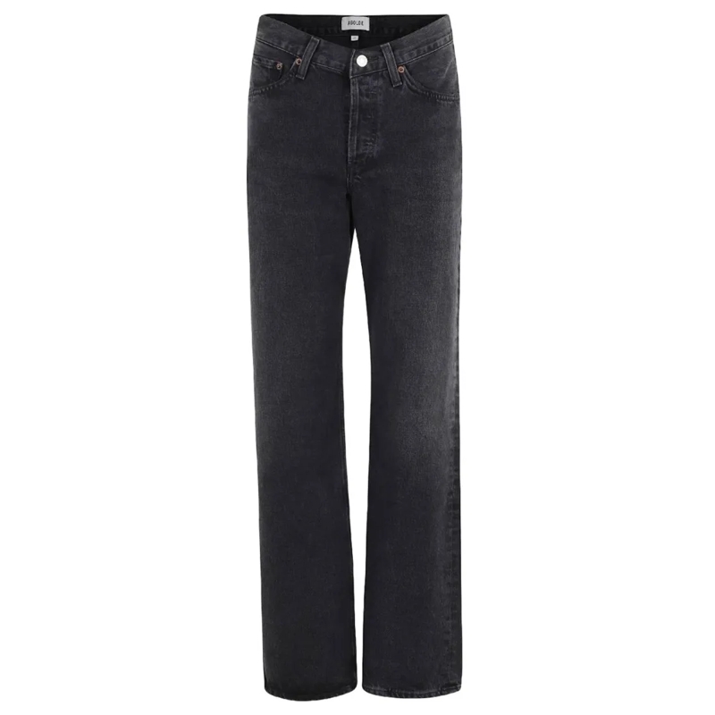 Agolde Jeans Relaxed Straight-Leg Jeans With Vintage Wash Finis Black
