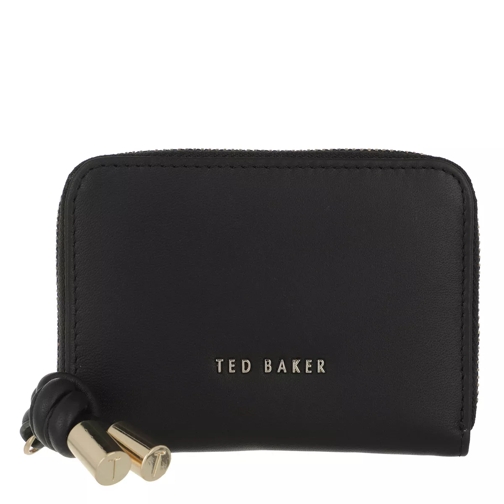 Ted Baker Wxl Moolah Knotted Leather Zip Around Mini Purse Black Portafoglio con cerniera