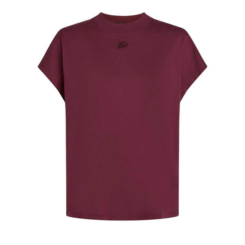 Karl Lagerfeld T-Shirt Lässiges T-Shirt mit Autogramm weinrot