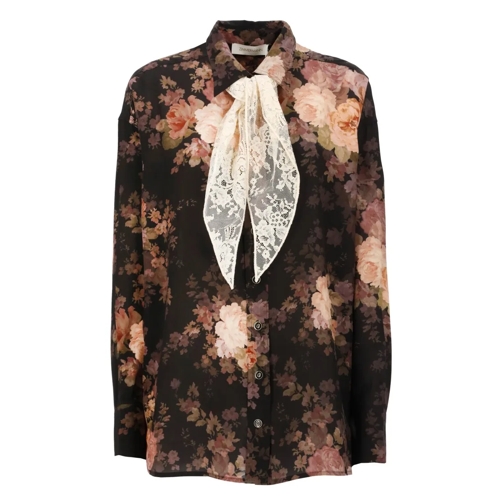 Zimmermann Chemises Brown Silk Shirt Brown