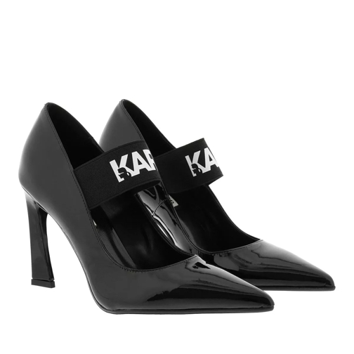 Karl Lagerfeld Veneto Karl Band Court Black Leather Pump