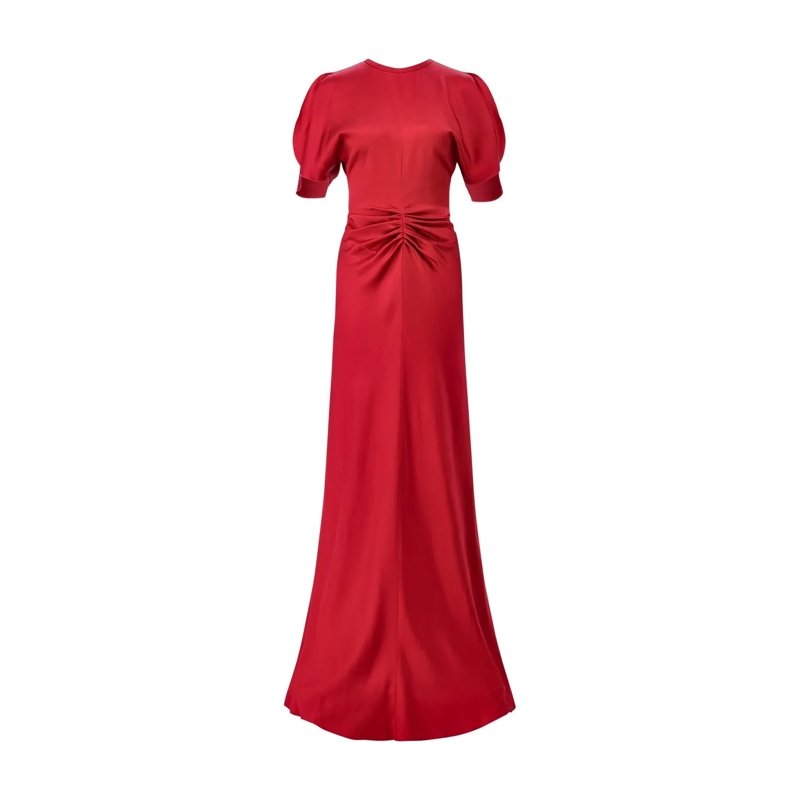 Victoria Beckham Maxikleid Maxikleid aus Satin Rot