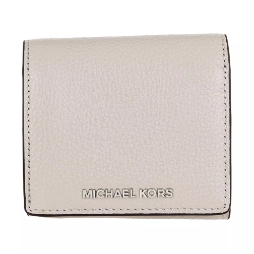 MICHAEL Michael Kors Jet Set Money Piece Coin Flap Card Holder Pearl Grey Portefeuille à trois volets