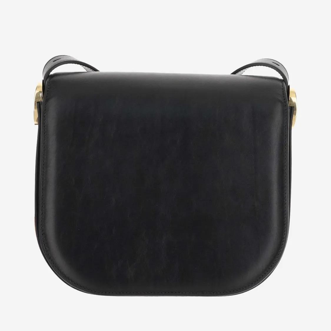 Jil Sander Schoudertas van kalfsleer met klep Black Dames