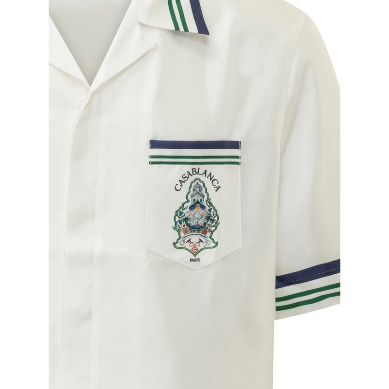 Casablanca Legeres Oberteil Camicia con Colletto Aperto weiß(Image 3)