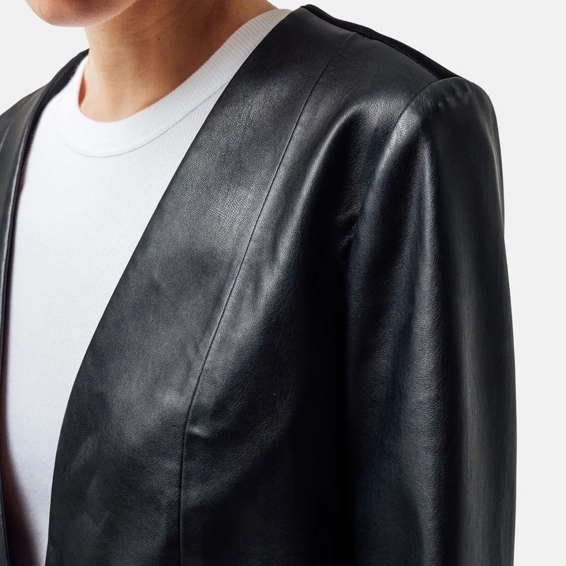 Helene Galwas Blazer Taillierter Kurzblazer LEYLA- Einknöpfiger Kurzb schwarz(Image 4)