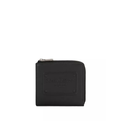 Dolce&Gabbana Logo-Debossed Zip-Around Wallet Black Portefeuille à fermeture Éclair