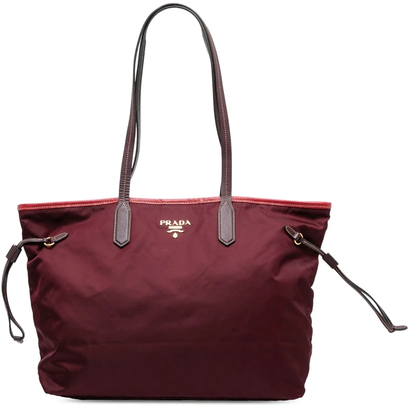 Prada Shopper Saffiano Trimmed Tessuto Tote rot