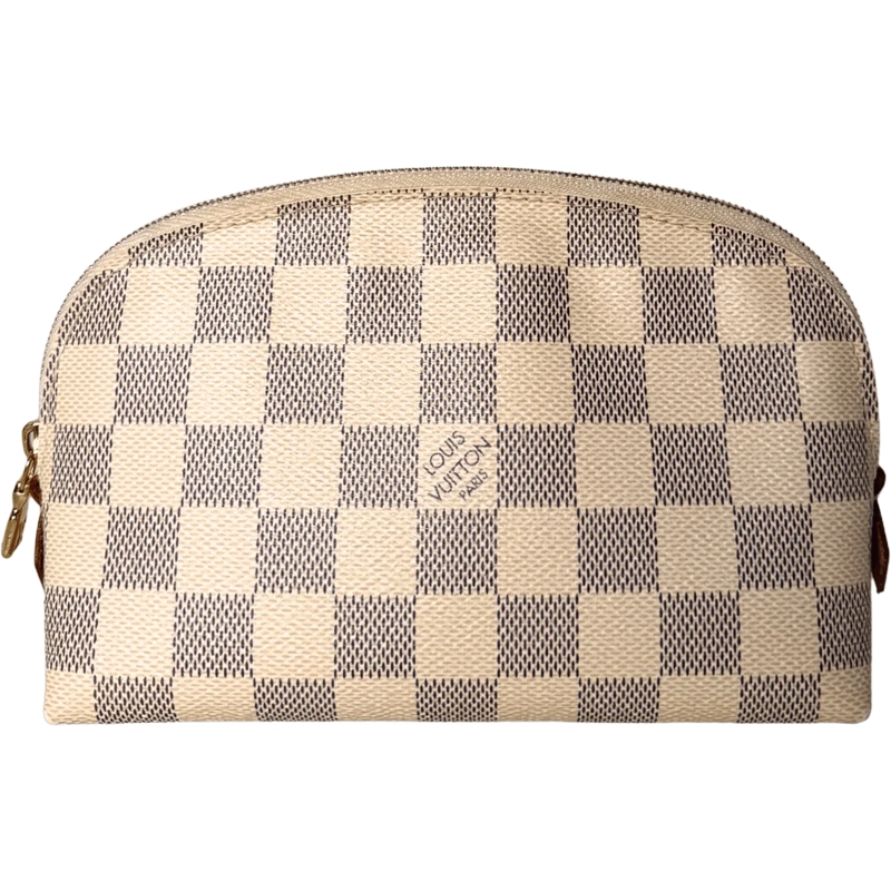 Louis Vuitton Necessaire Louis Vuitton Cosmetic Pouch PM Damier Azur N60024 beige