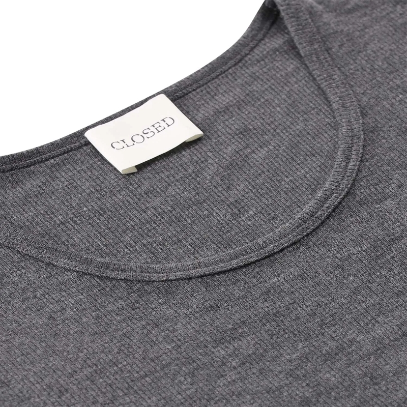 Closed Pull T-Shirt aus Kaschmir-Mix grau(Image 3)