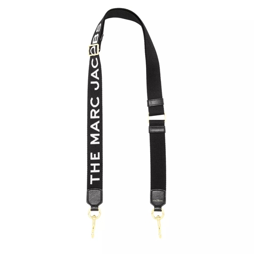 Marc Jacobs MJ Graphic Thin Webbing Bag Strap Black/Gold Tracolla